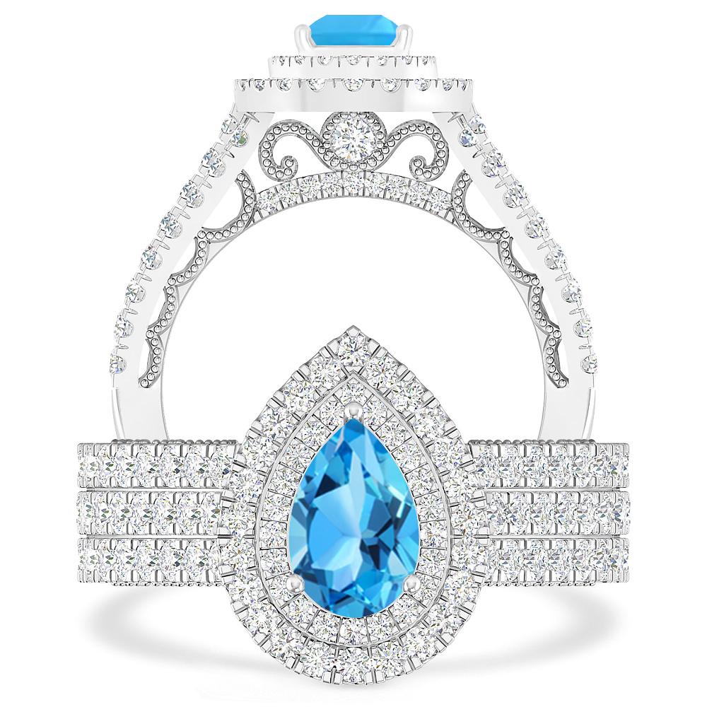 White Gold - Blue Topaz