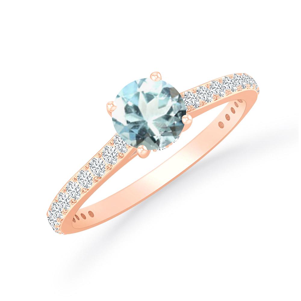 Rose Gold - Aquamarine