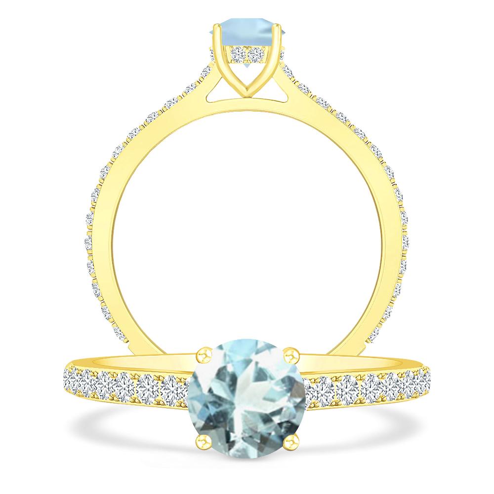 Yellow Gold - Aquamarine