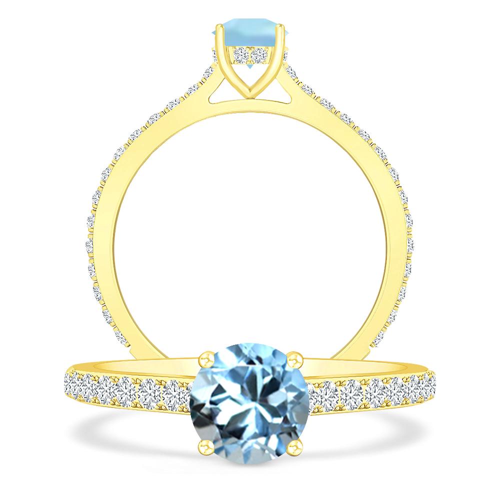 Yellow Gold - Aquamarine