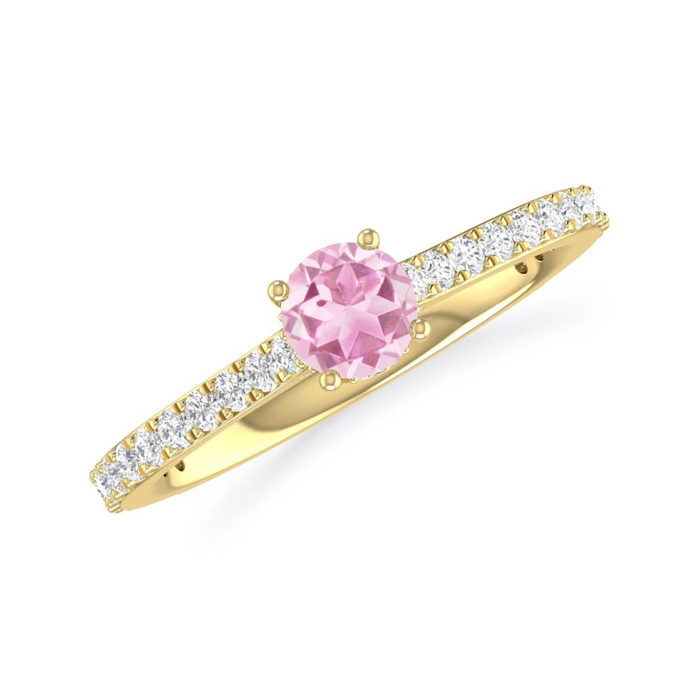 Yellow Gold - Pink Tourmaline