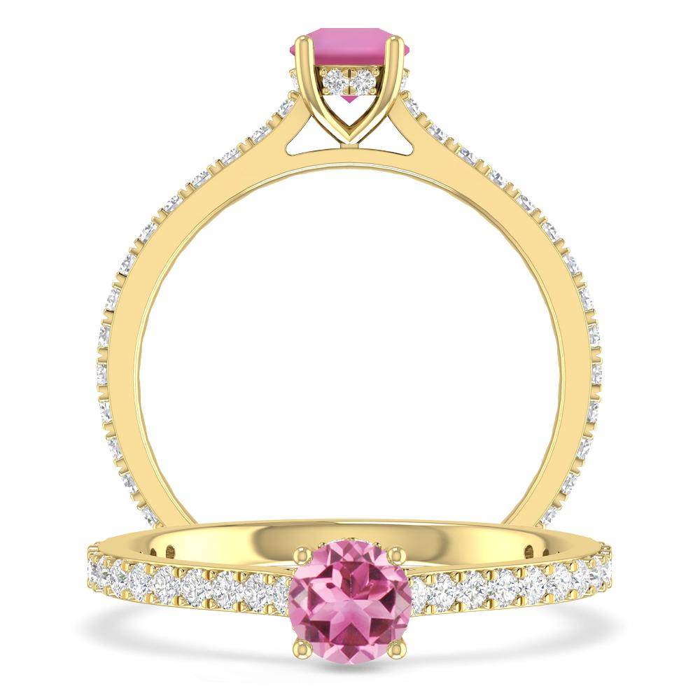 Yellow Gold - Pink Tourmaline