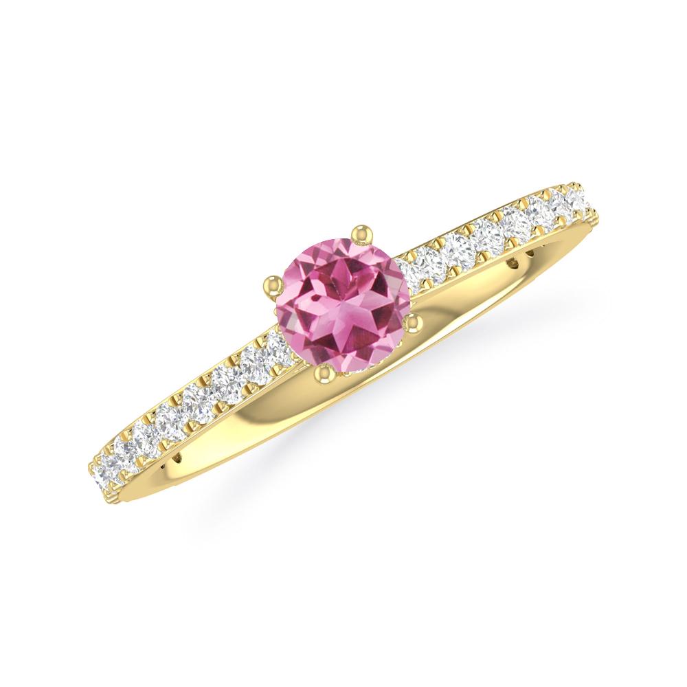 Yellow Gold - Pink Tourmaline