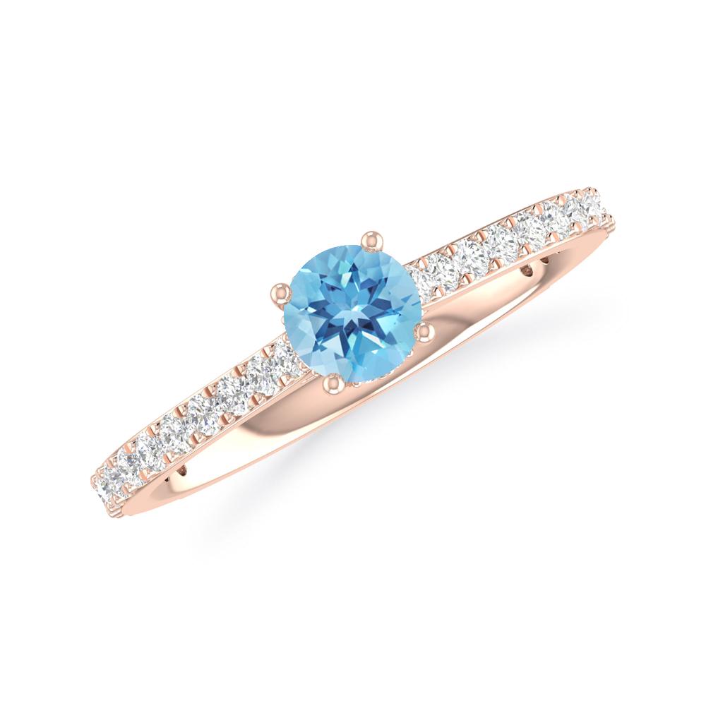 Rose Gold - Blue Topaz