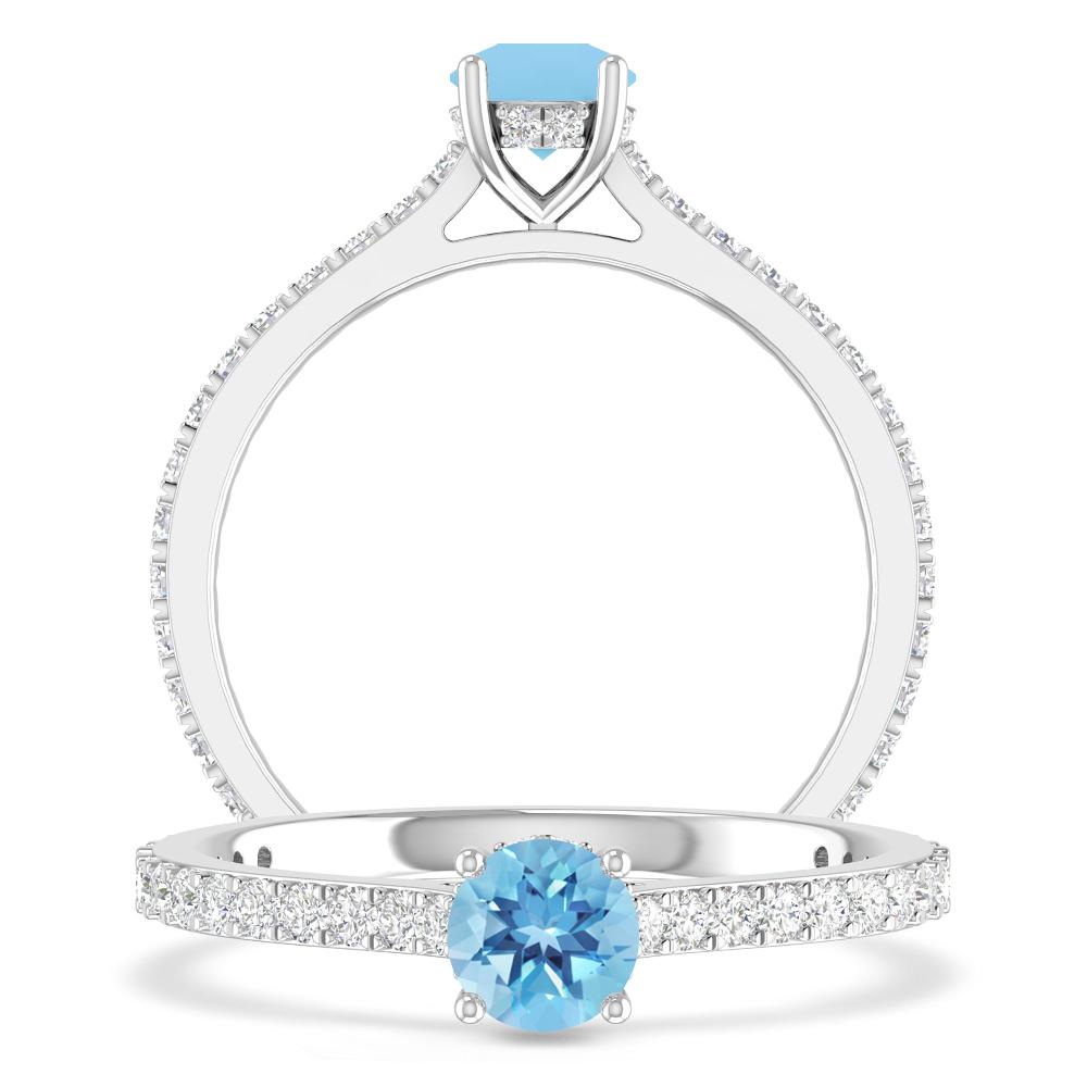 White Gold - Blue Topaz