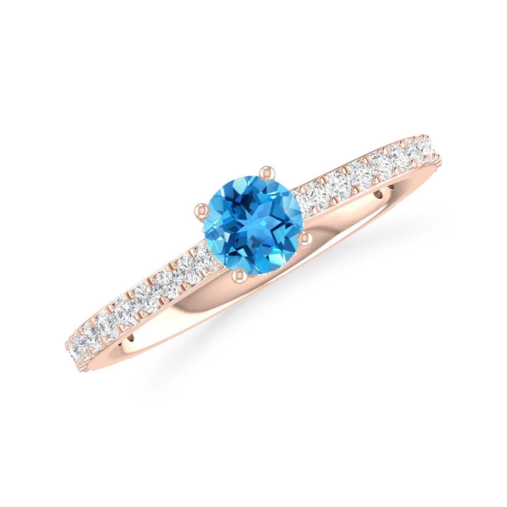 Rose Gold - Blue Topaz