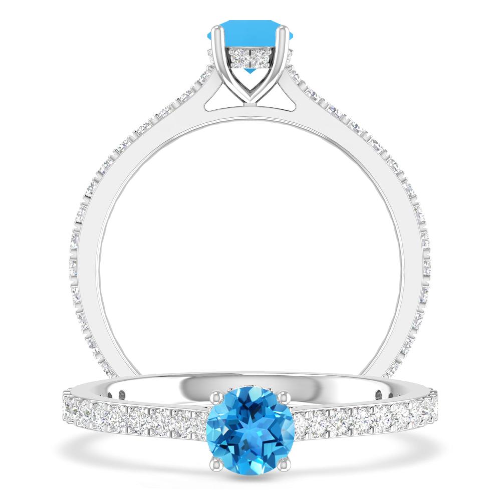 White Gold - Blue Topaz