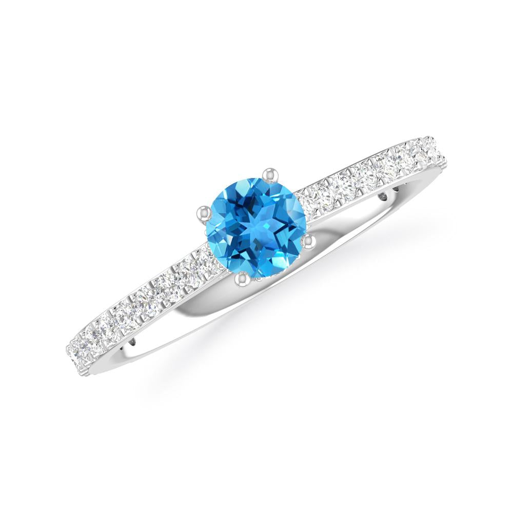 White Gold - Blue Topaz