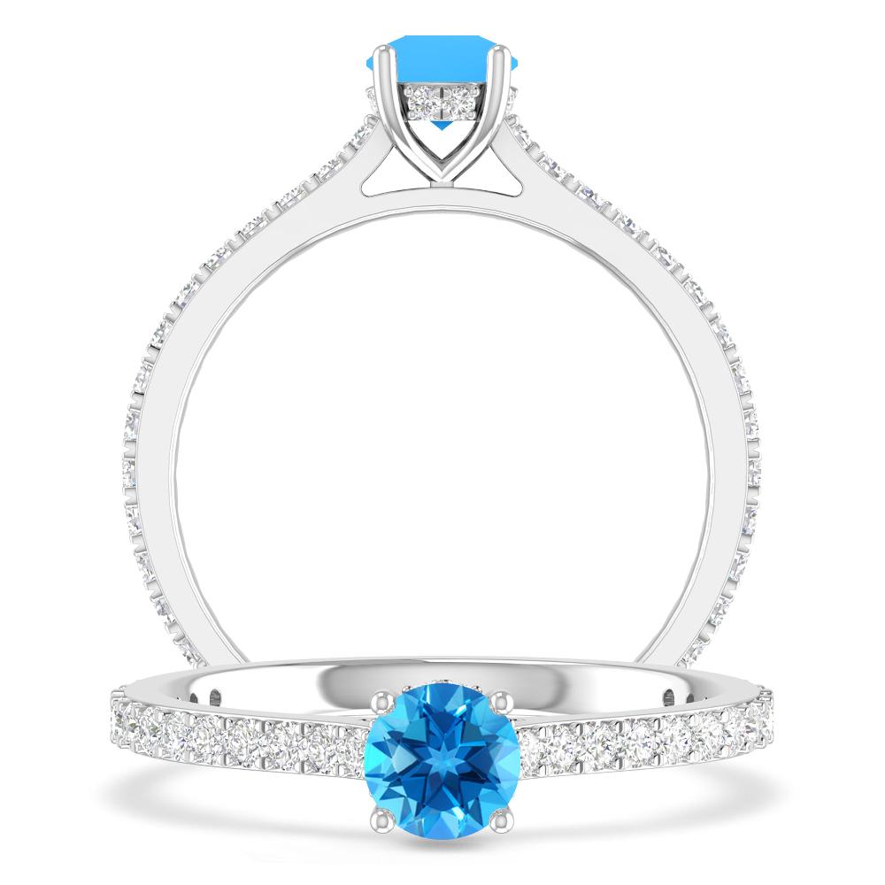 White Gold - Blue Topaz