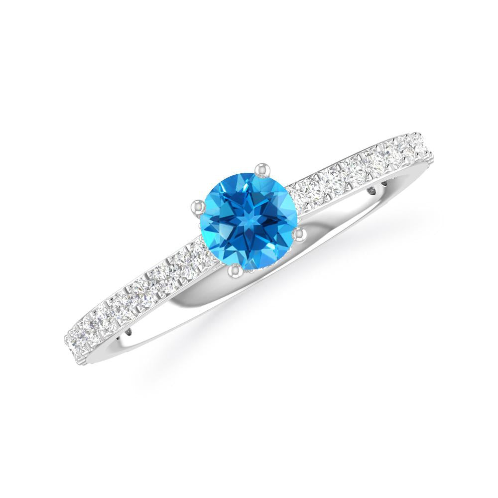 White Gold - Blue Topaz