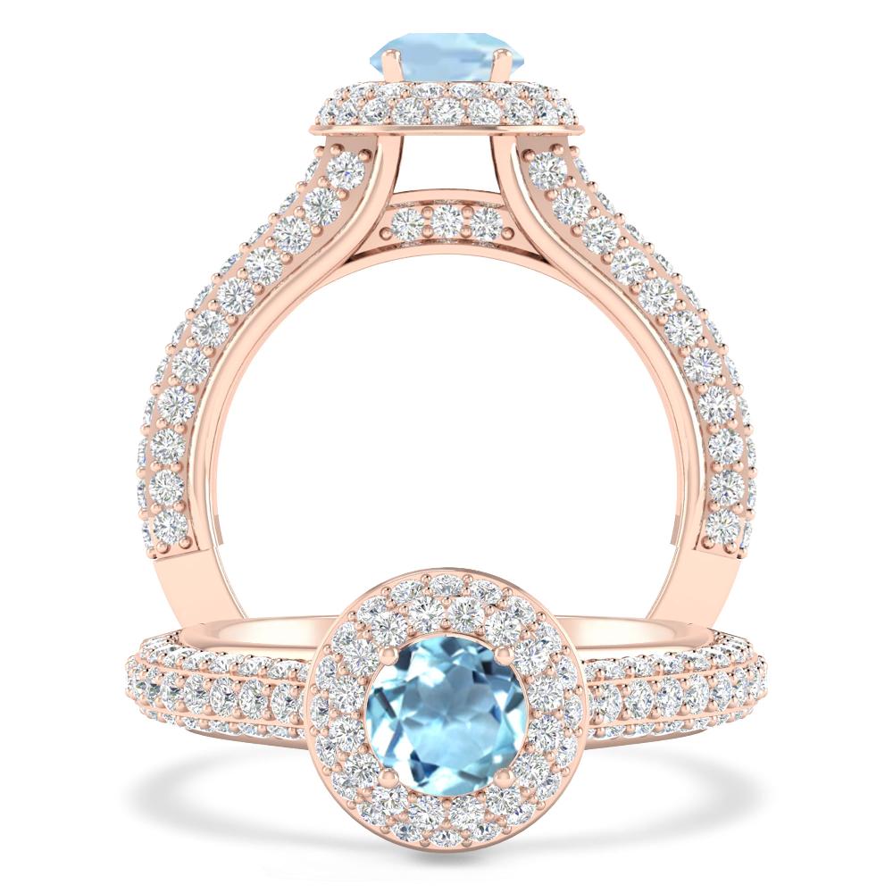 Rose Gold - Aquamarine