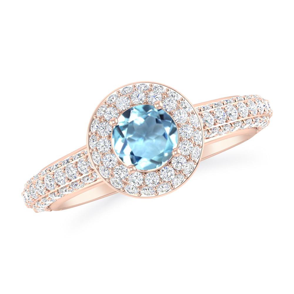 Rose Gold - Aquamarine