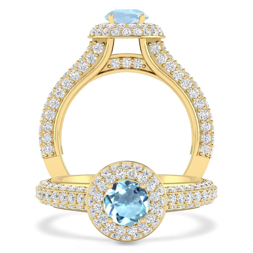 Yellow Gold - Aquamarine