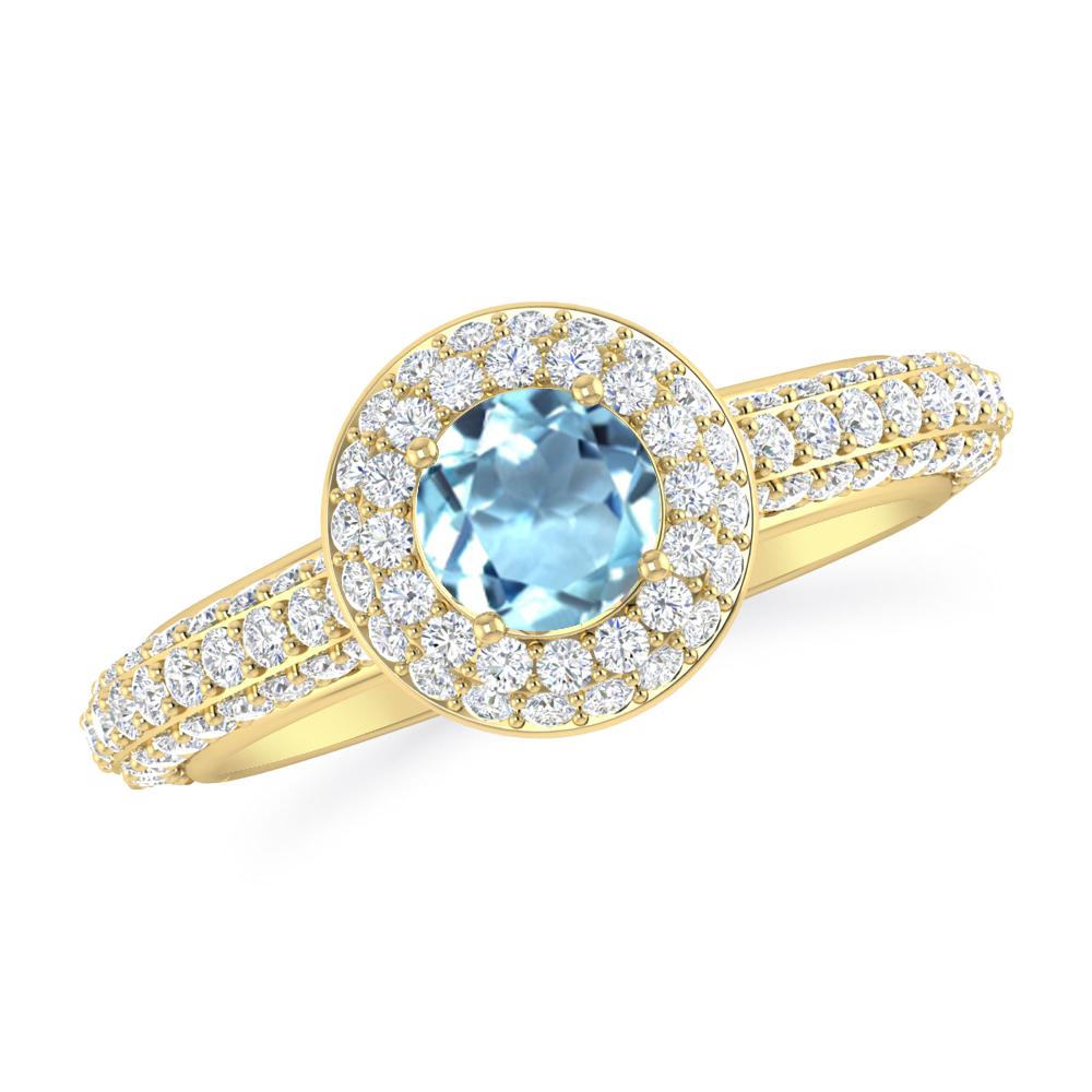 Yellow Gold - Aquamarine