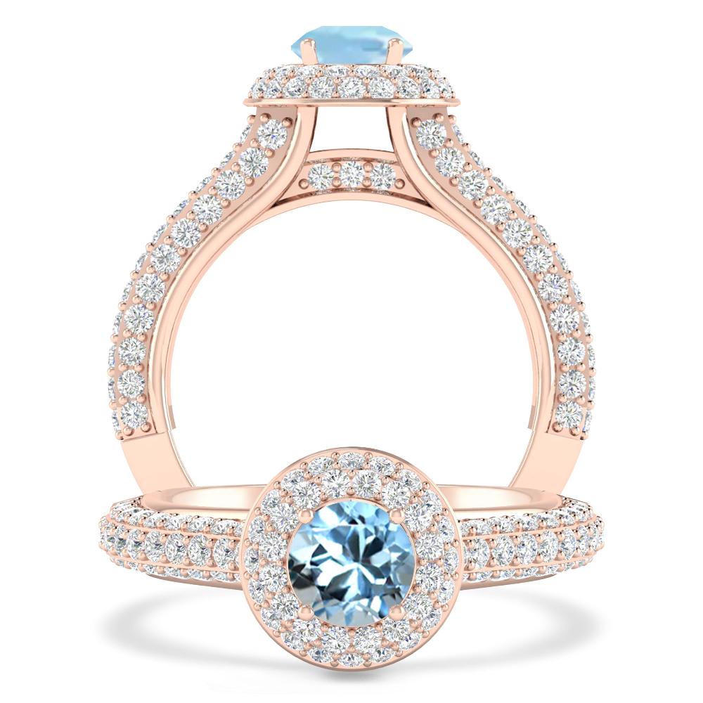 Rose Gold - Aquamarine
