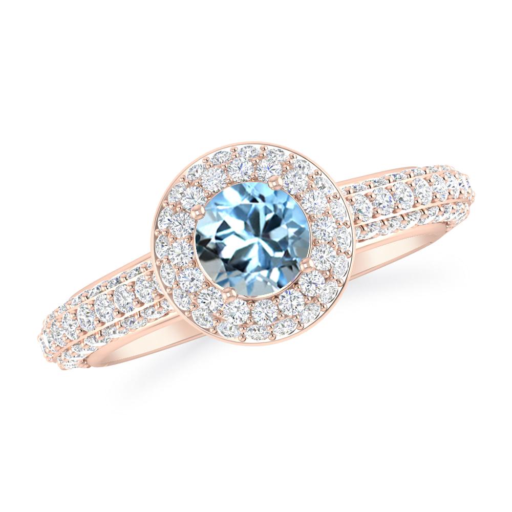 Rose Gold - Aquamarine