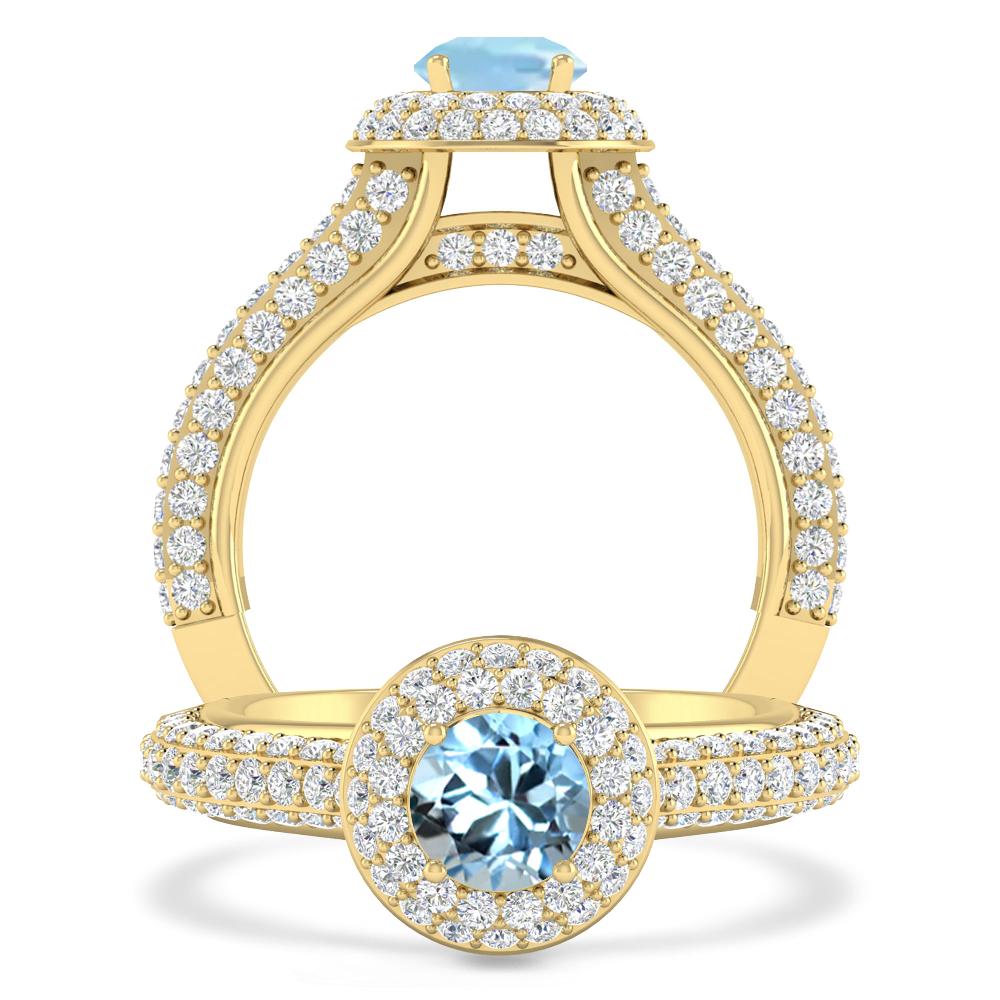 Yellow Gold - Aquamarine