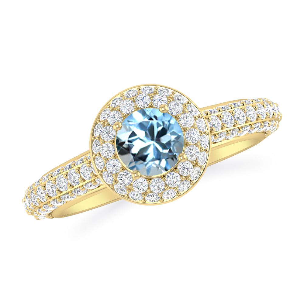 Yellow Gold - Aquamarine