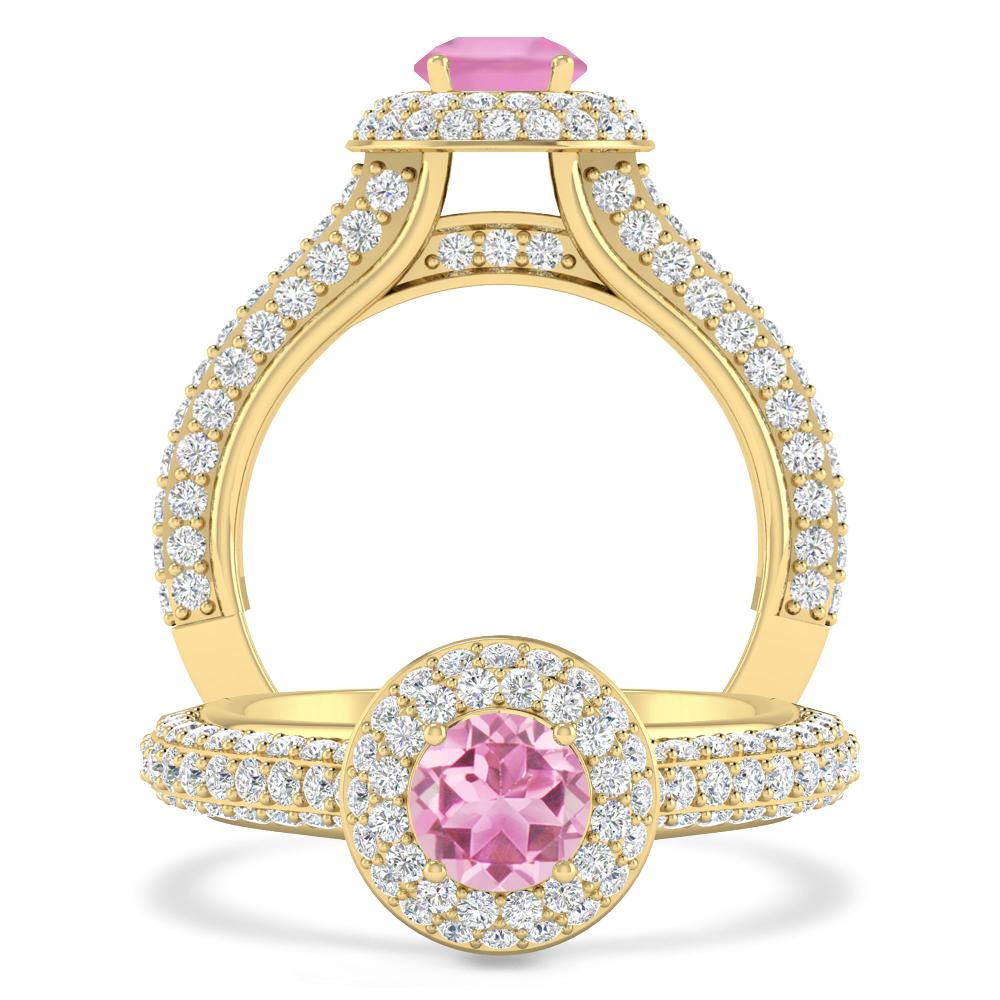 Yellow Gold - Pink Tourmaline