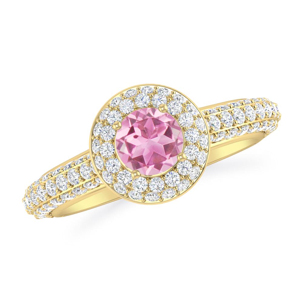Yellow Gold - Pink Tourmaline