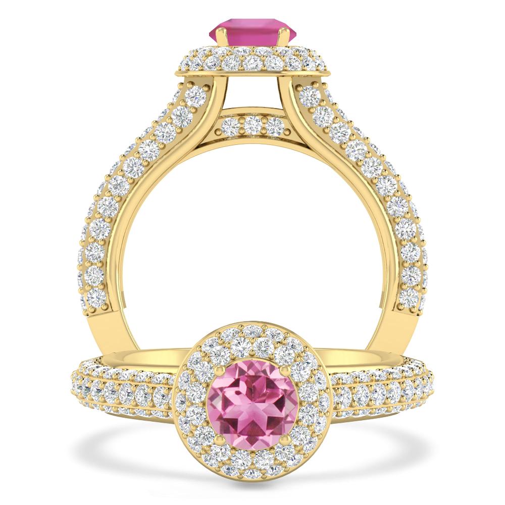Yellow Gold - Pink Tourmaline