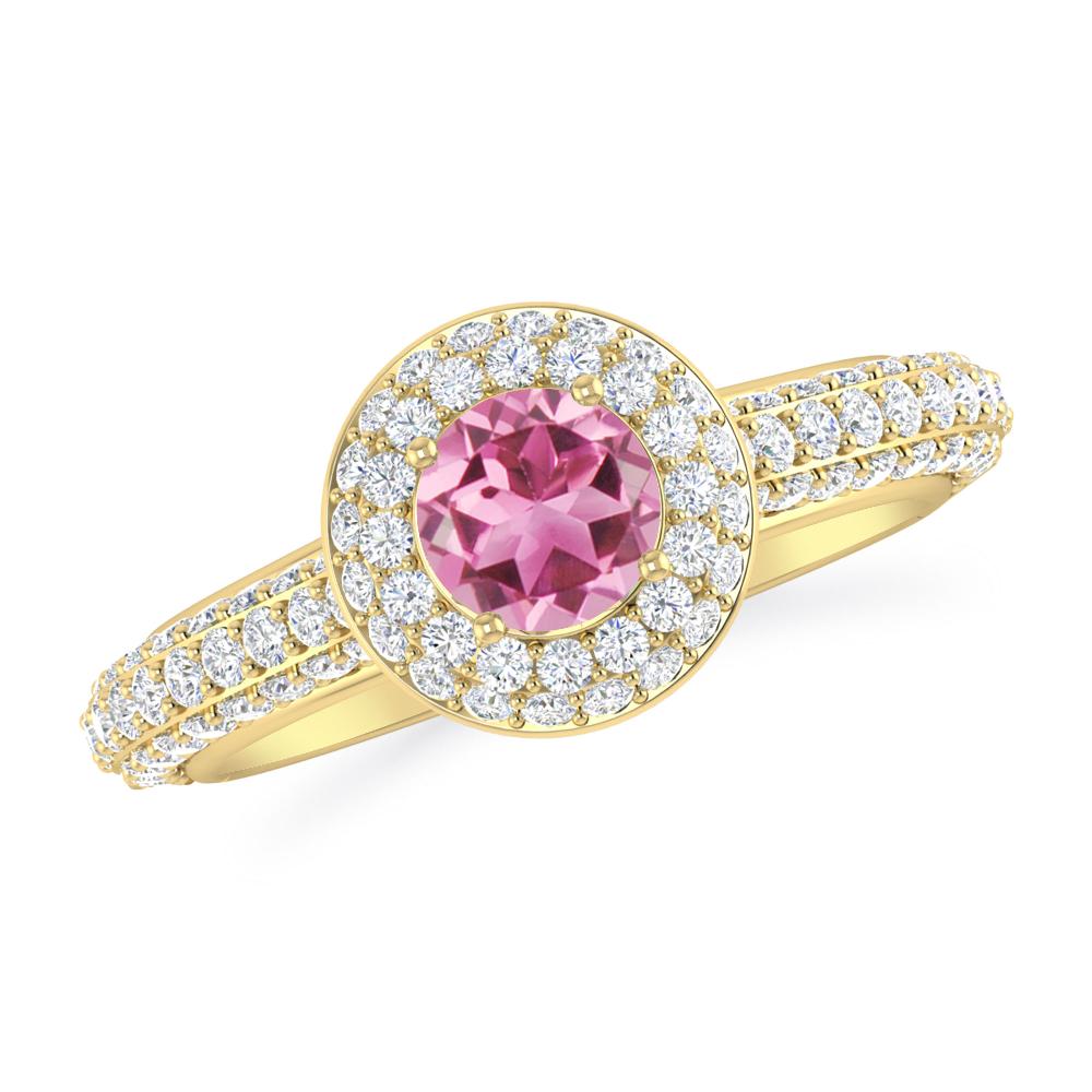 Yellow Gold - Pink Tourmaline