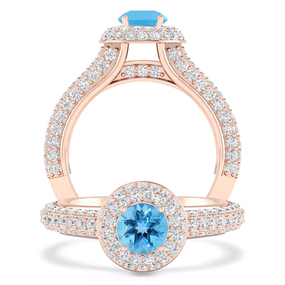 Rose Gold - Blue Topaz