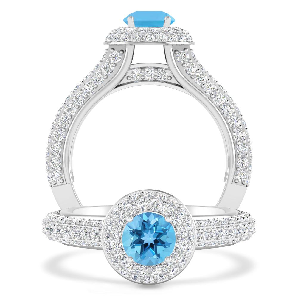 White Gold - Blue Topaz