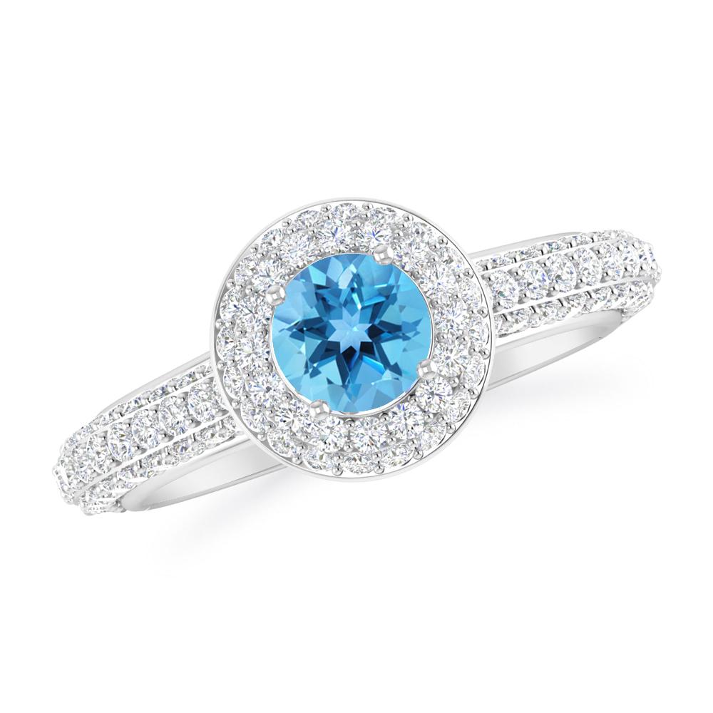 White Gold - Blue Topaz