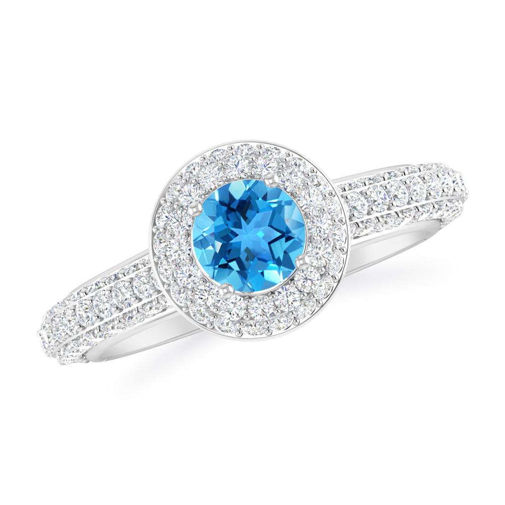White Gold - Blue Topaz