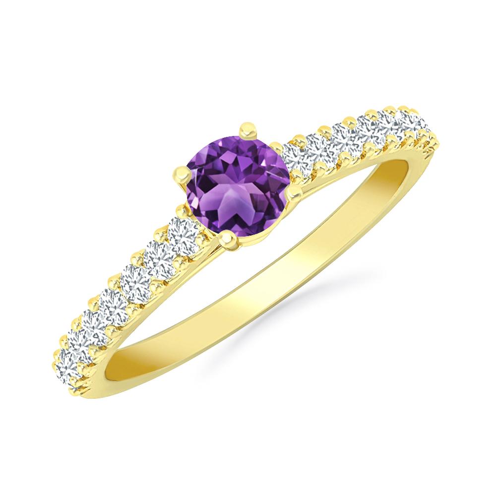 Yellow Gold - Amethyst