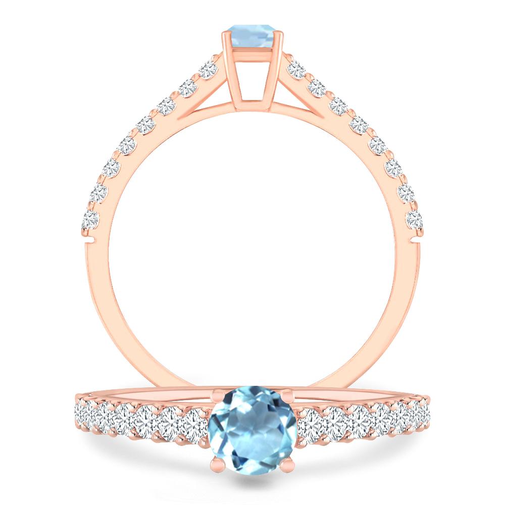 Rose Gold - Aquamarine