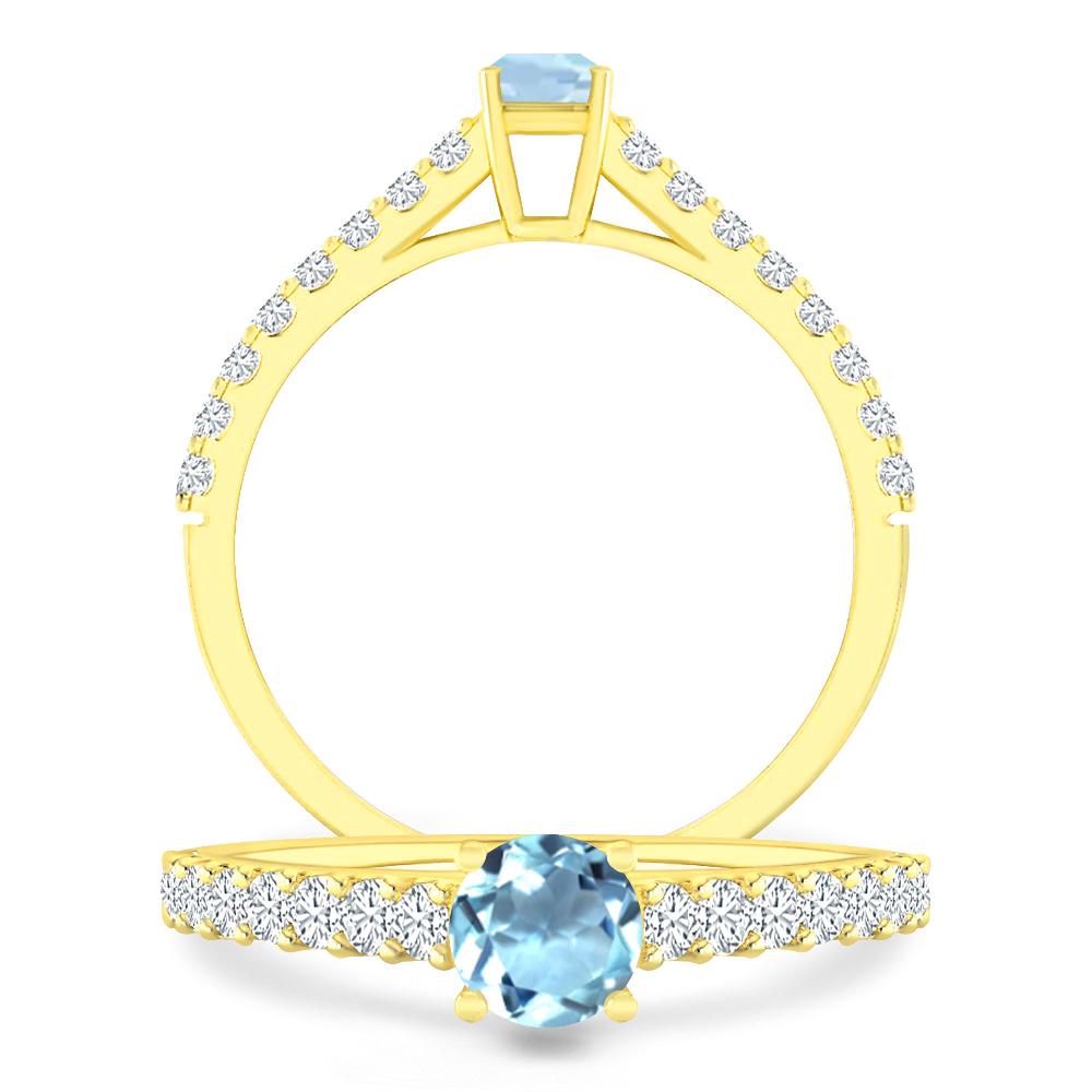 Yellow Gold - Aquamarine