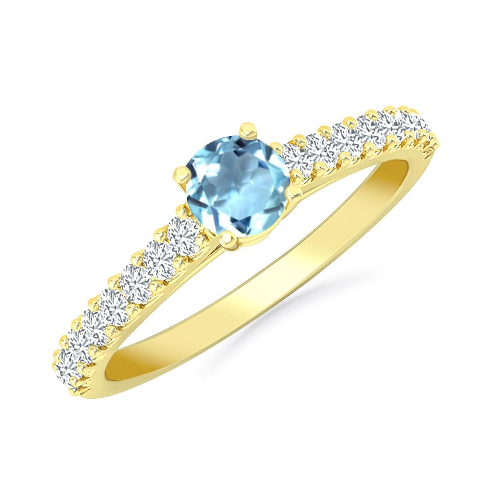 Yellow Gold - Aquamarine