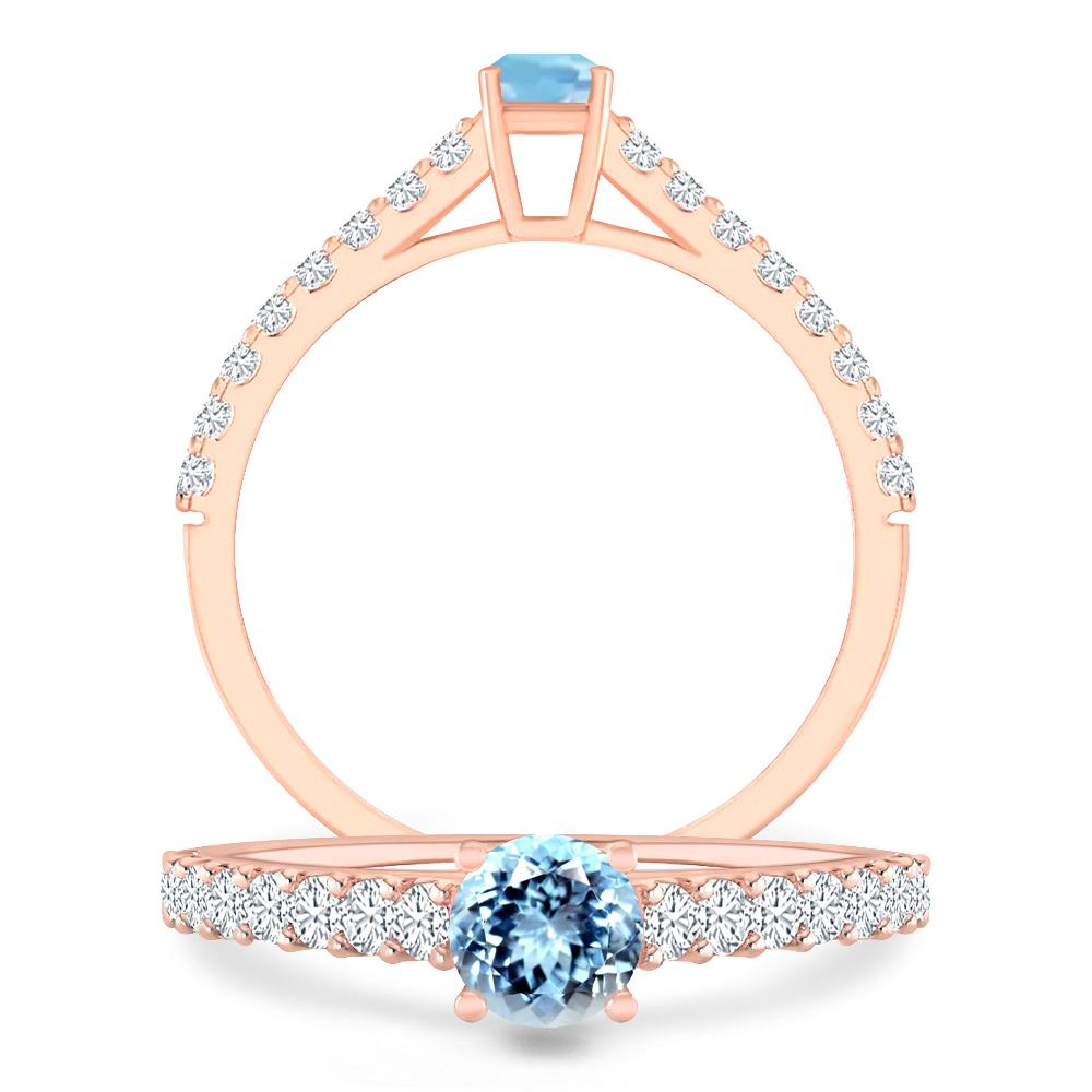 Rose Gold - Aquamarine