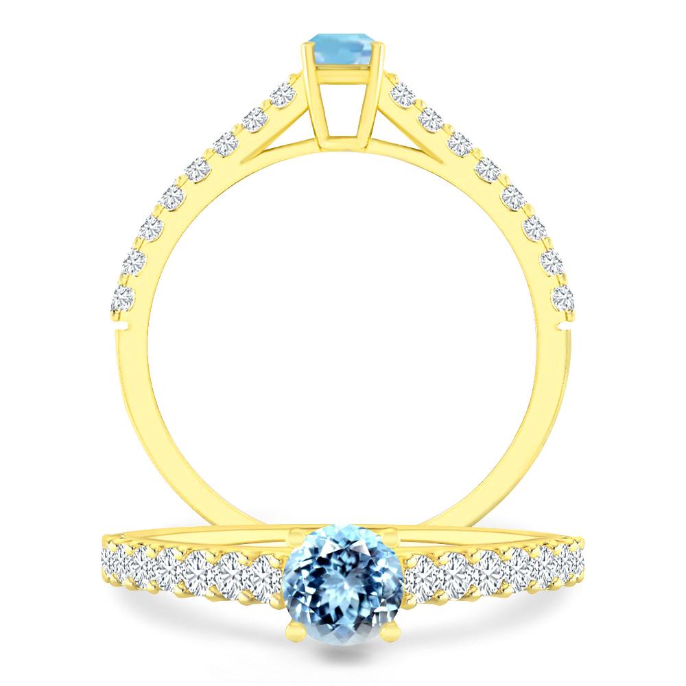 Yellow Gold - Aquamarine