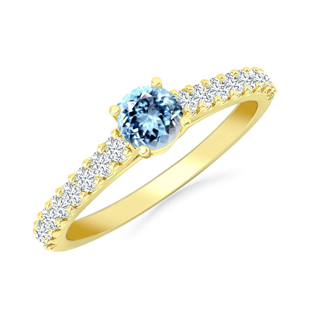 Yellow Gold - Aquamarine