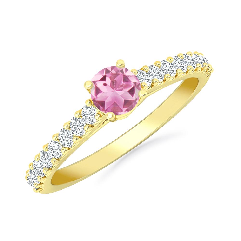 Yellow Gold - Pink Tourmaline