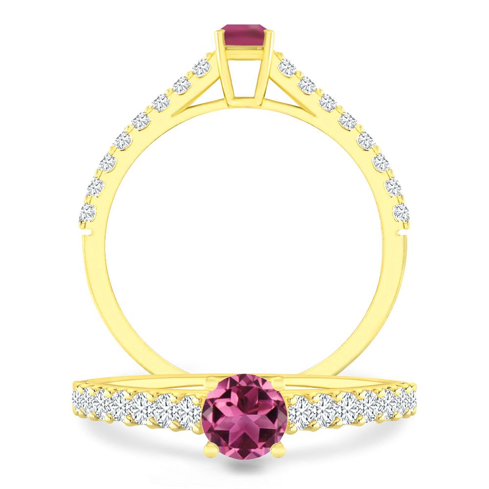 Yellow Gold - Pink Tourmaline