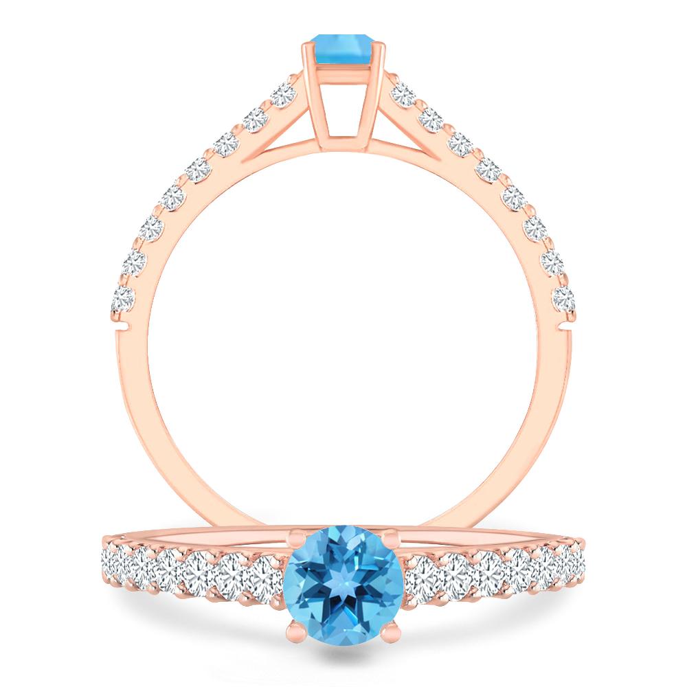 Rose Gold - Blue Topaz