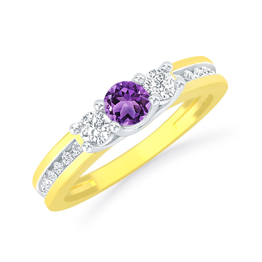 Yellow Gold - Amethyst