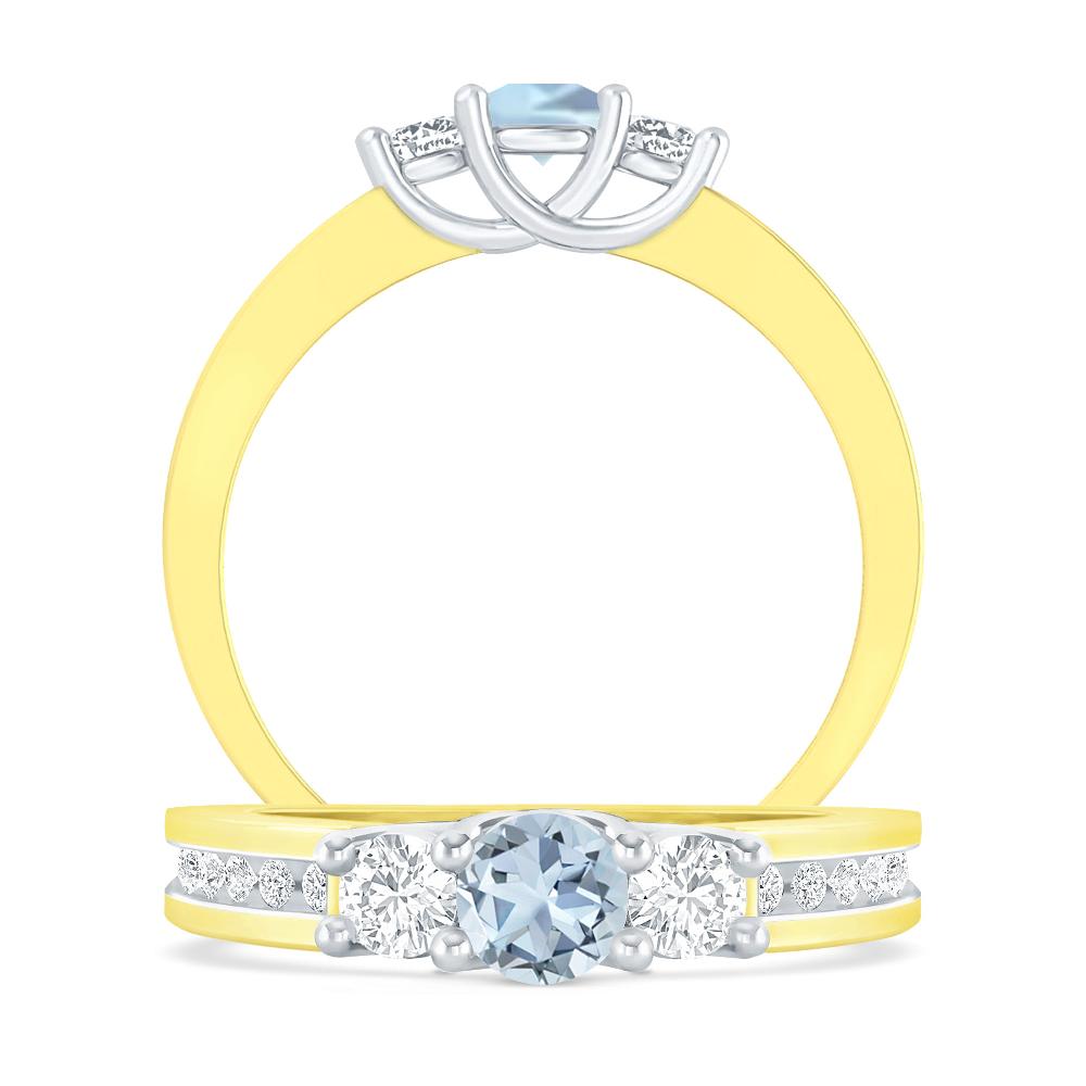 Yellow Gold - Aquamarine