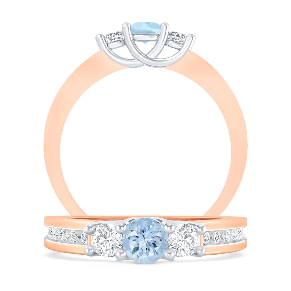 Rose Gold - Aquamarine