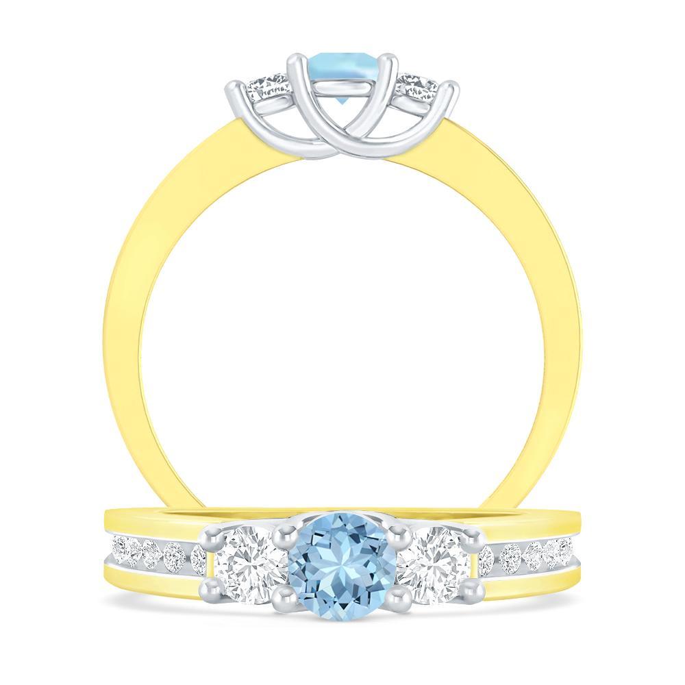 Yellow Gold - Aquamarine