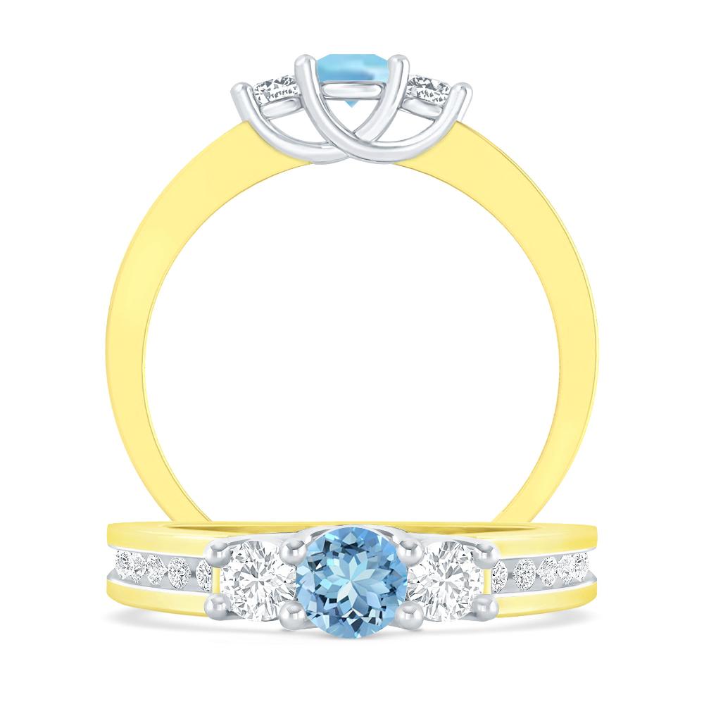 Yellow Gold - Aquamarine