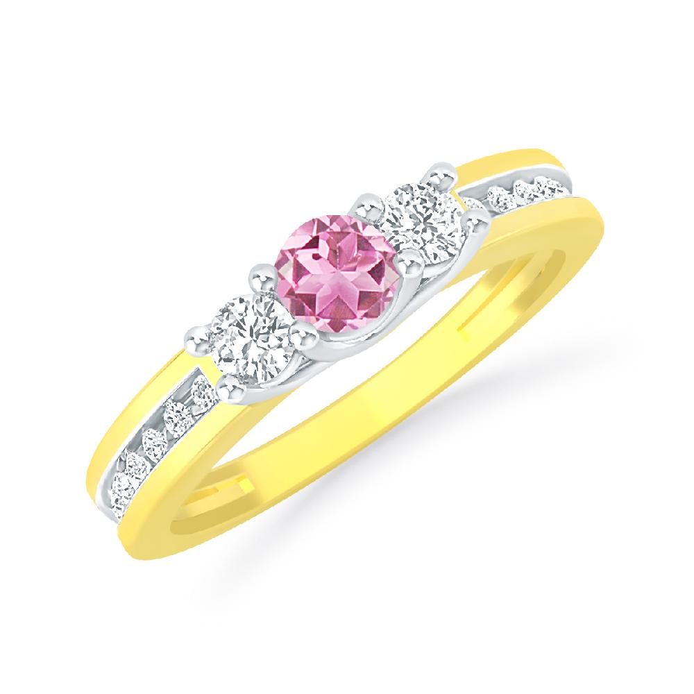 Yellow Gold - Pink Tourmaline