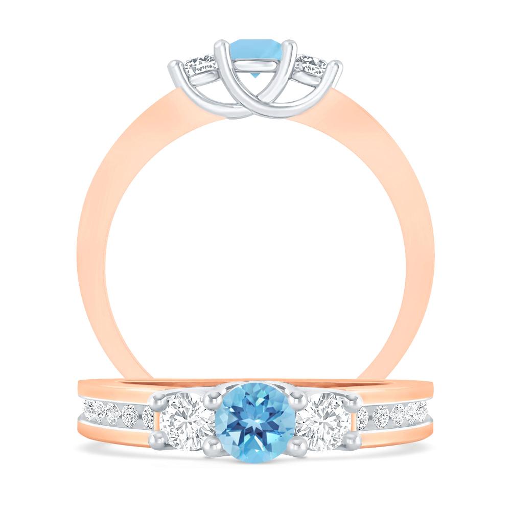 Rose Gold - Blue Topaz