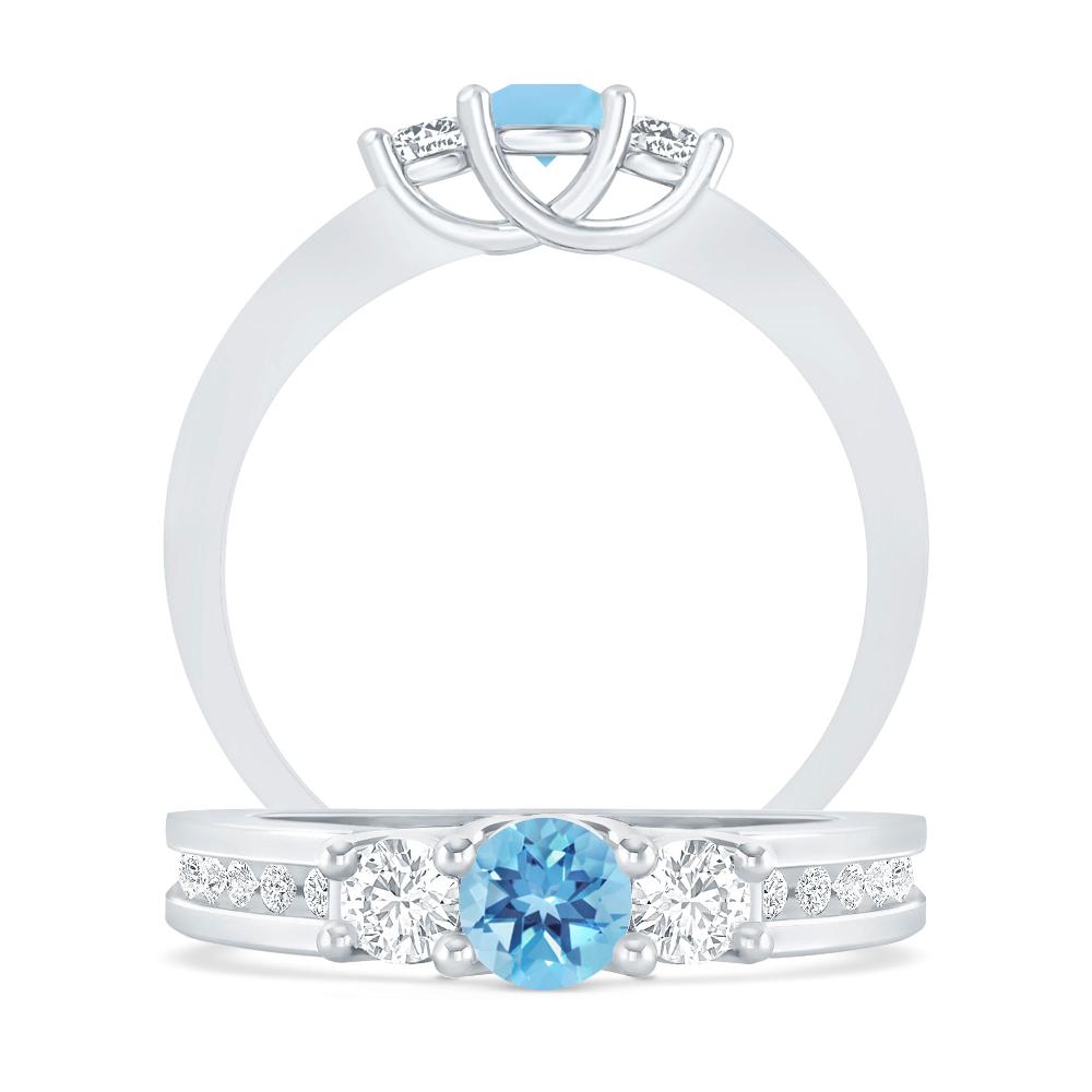 White Gold - Blue Topaz