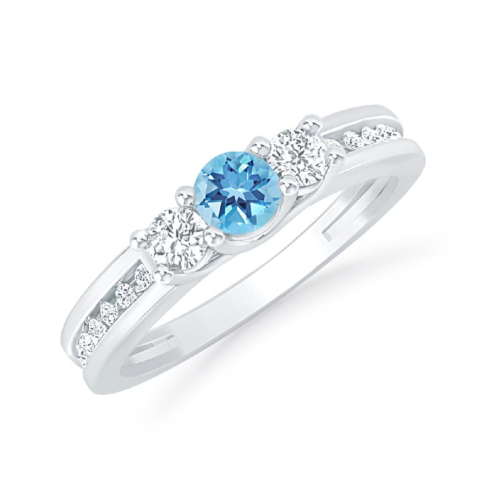 White Gold - Blue Topaz