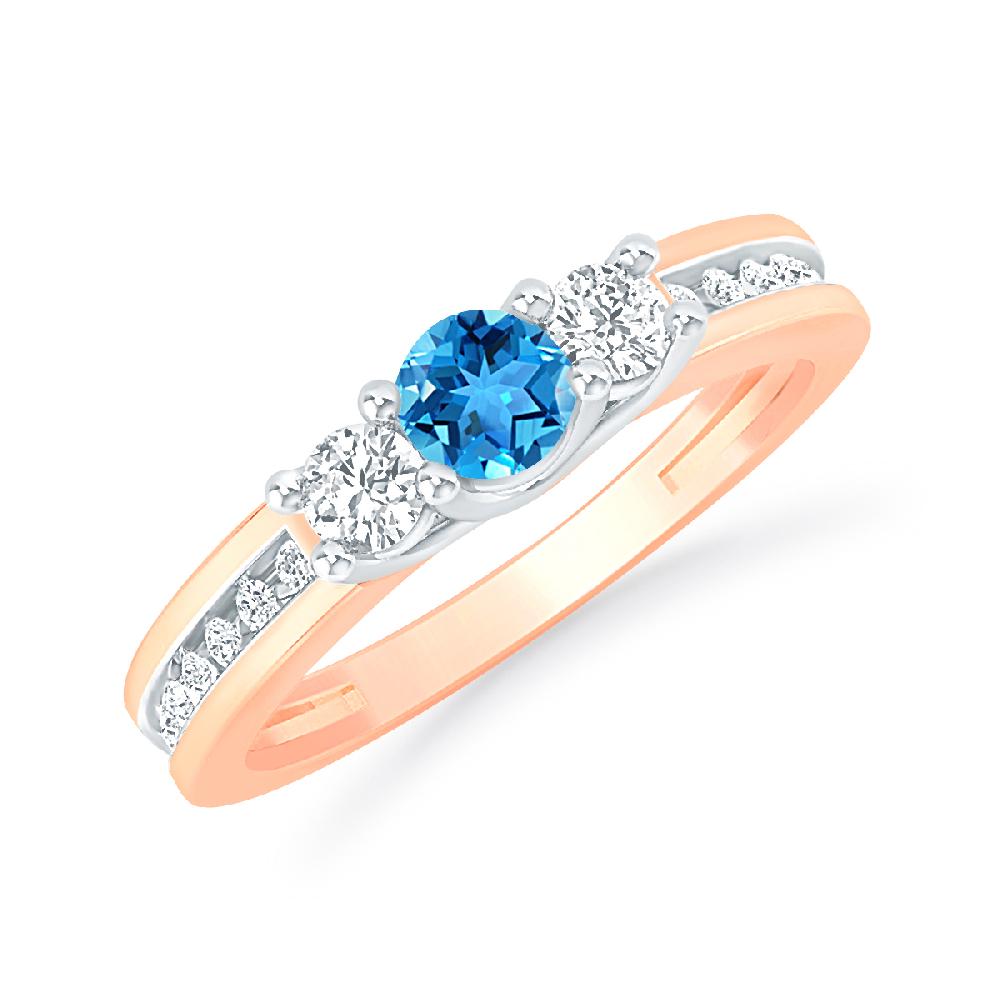 Rose Gold - Blue Topaz